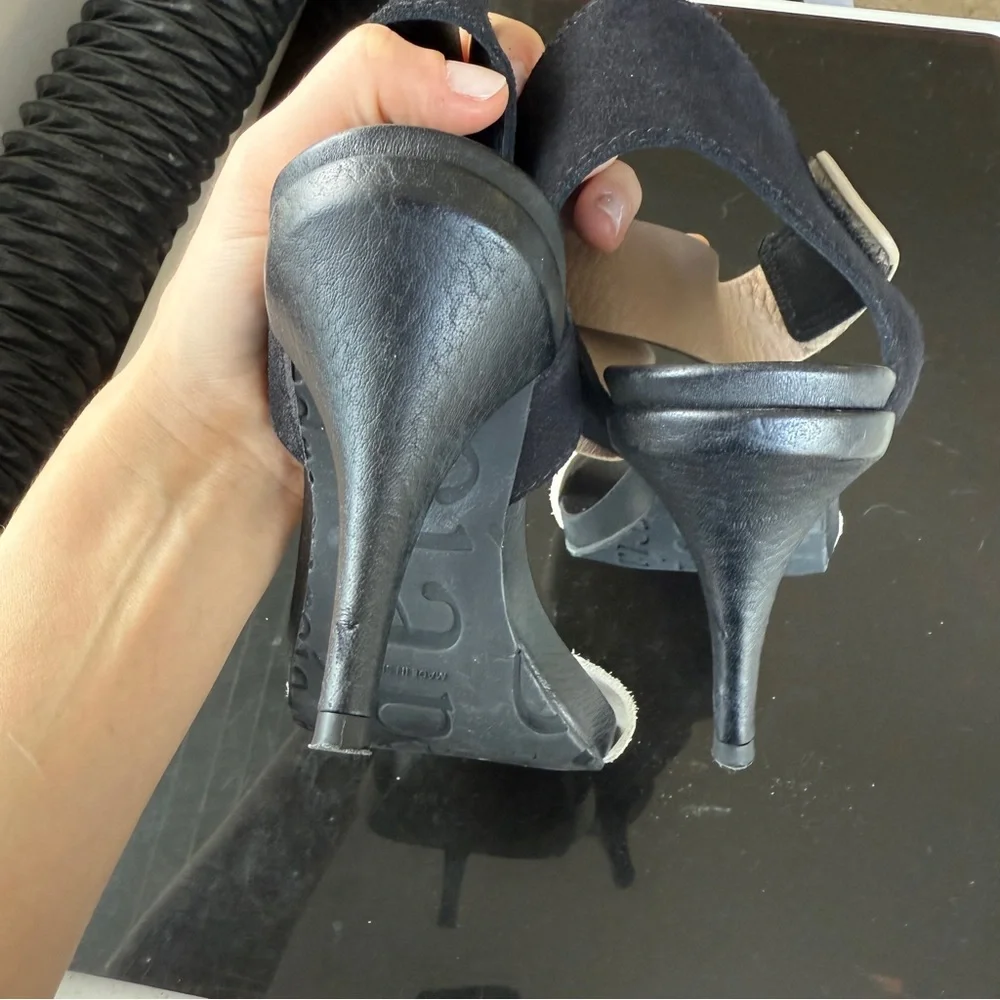 HOLD Pedro Garcia Yola Colorblock Sandal Heel Black Tan Leather 38 - Picture 5 of 8